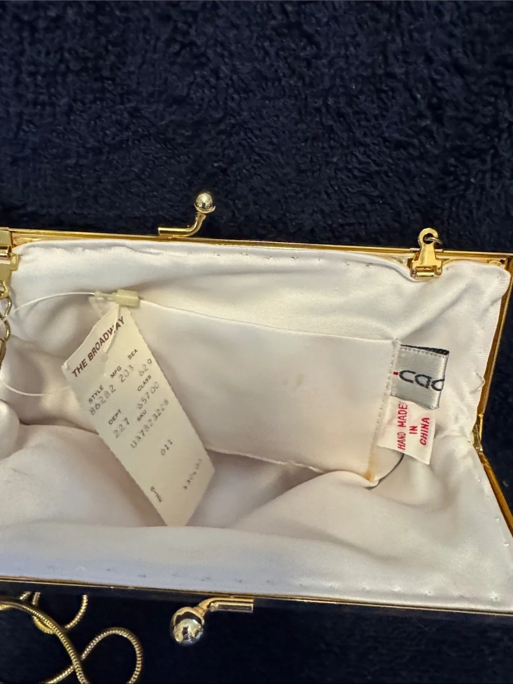 Ivory Beaded Evening Clutch with Gold Frame